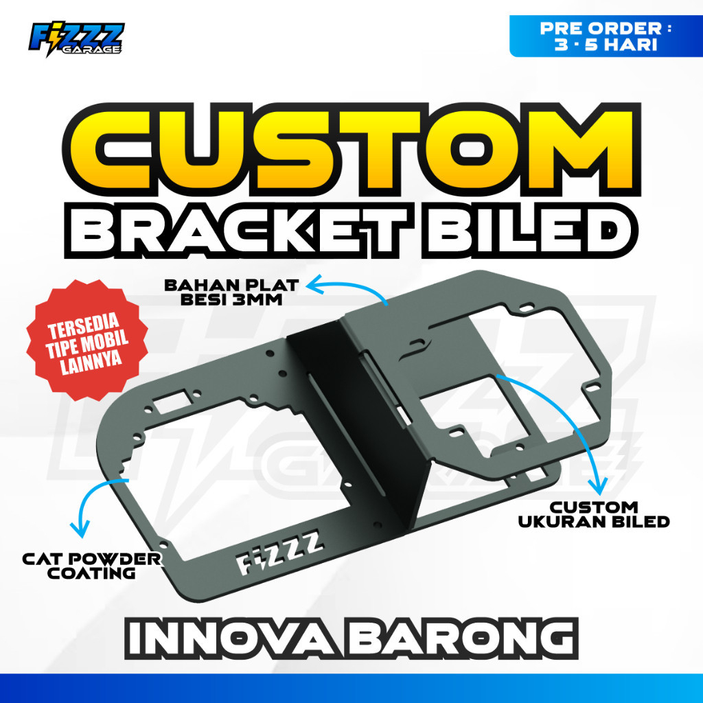 CUSTOM BRACKET BREKET BRIKET LAMPU BILED PROJIE MOBIL TOYOTA INNOVA BARONG GRAND 2012 2013 2014 2015