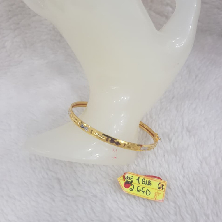 GL1201DLM Gelang model bangkok batikan kombinasi emas putih 2.650gr 6K