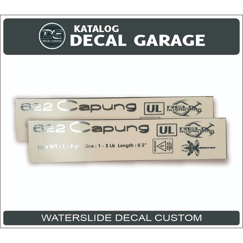 Sticker Decal Water Slide Capung 662 - Custom - Joran - Pancing - Tegek | Tahan Air, Mudah Dipasang 