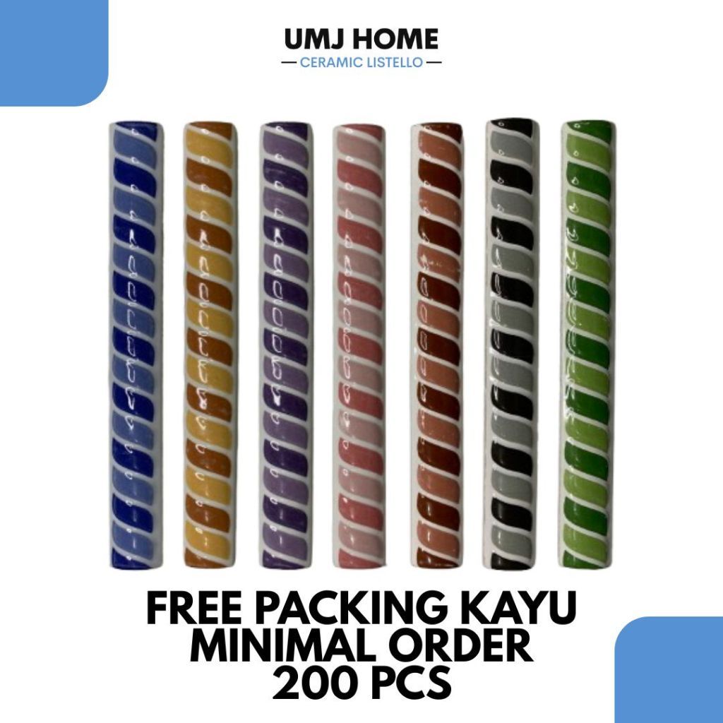 [FREE PACKING KAYU MINIMAL ORDER 200 PCS] Lis keramik kuku macan keramik motif 2C 20 cm import