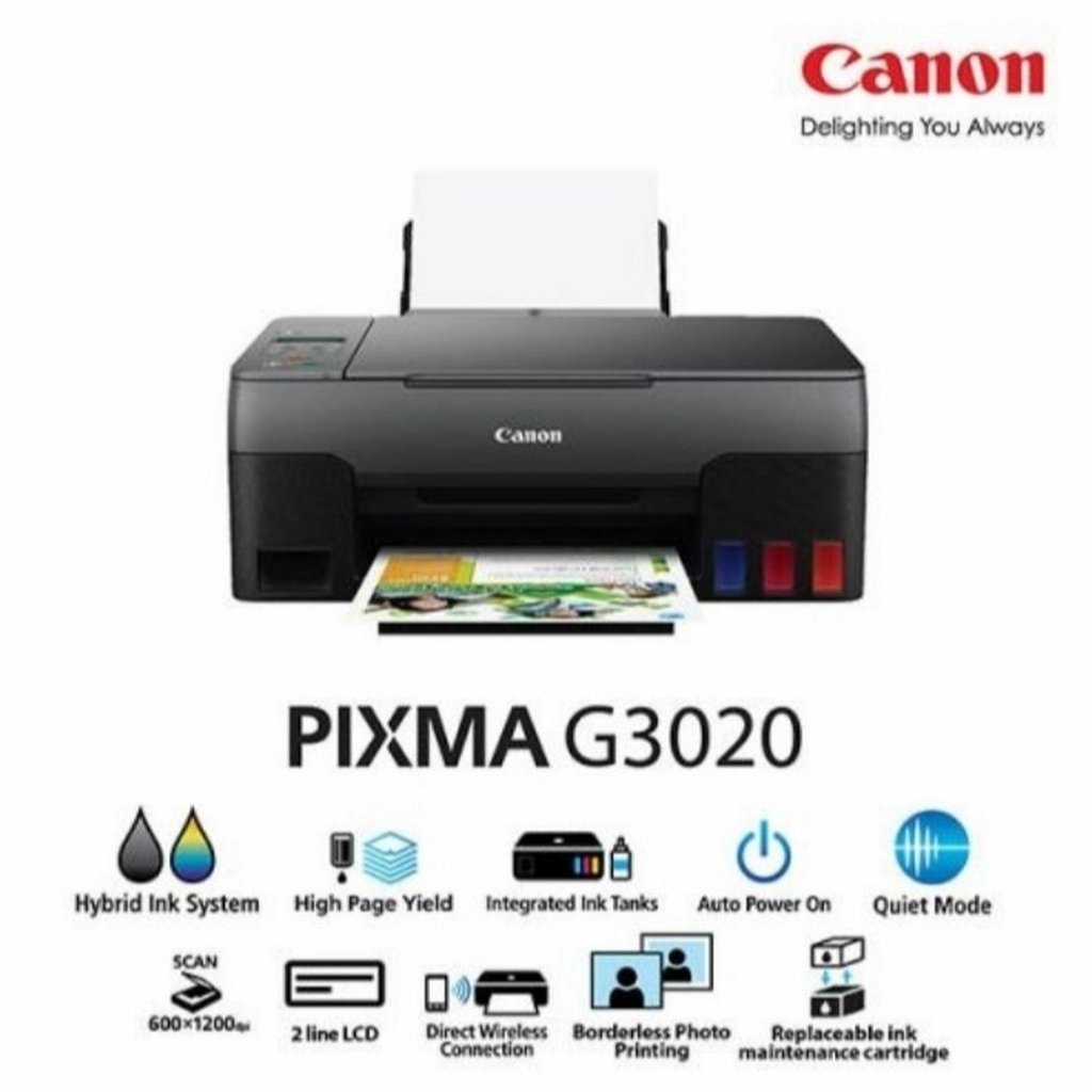 Printer Canon Pixma G3020 Multi Fungsi Canon G 3020 print Scan Copy, Wifi(garansi Resmi)