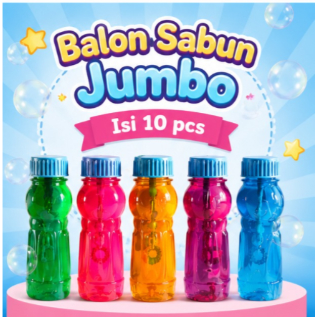 [PAKET 10 PCS] Balon Sabun Jumbo - Mainan Bubble Stick Besar - WAJIB ORDER TERPISAH