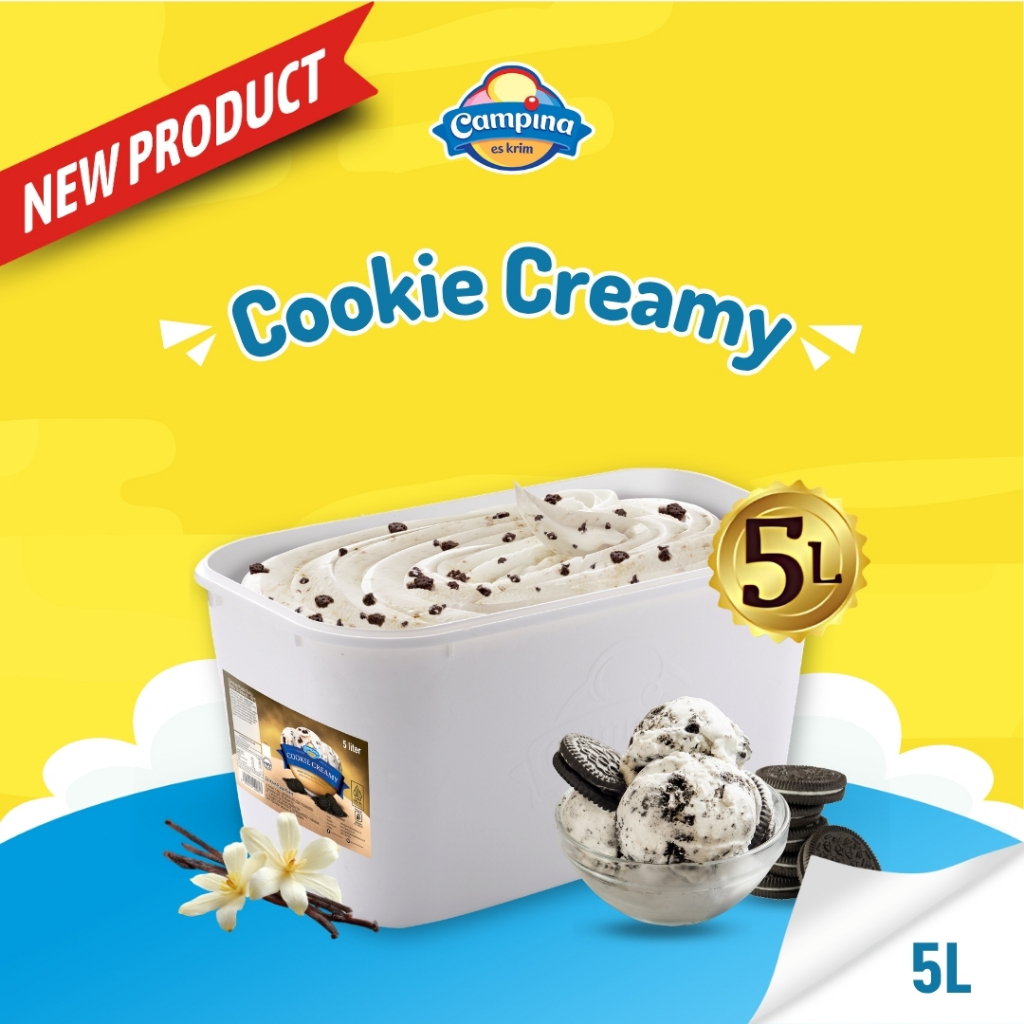 Campina 5 Liter Cookie Creamy - Es Krim