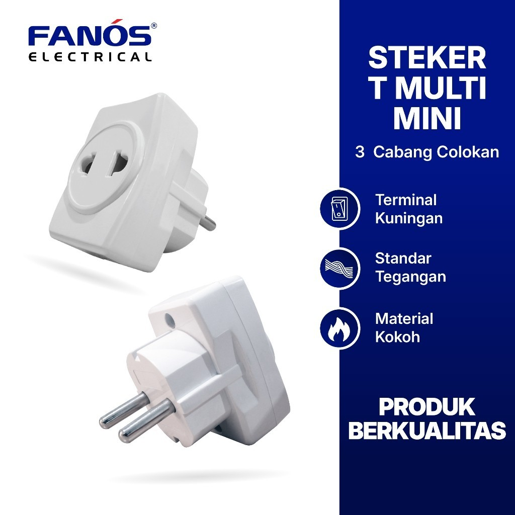 Fanos Steker T Multi Mini / Colokan Listrik T SNI