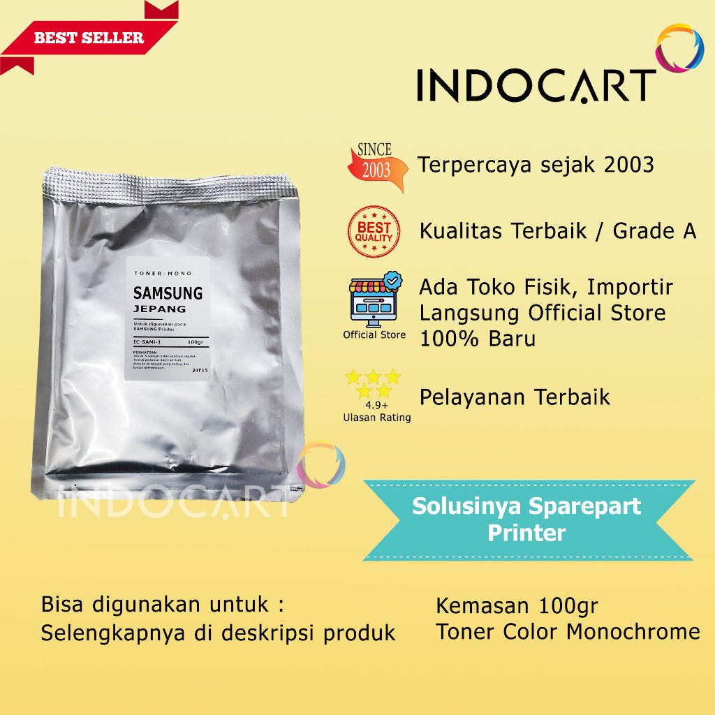 IndoCart Serbuk Toner Jepang MLT-D358S D119S 1610D3 D108S-Samsung SL-M4370 ML 1610 1640 2240