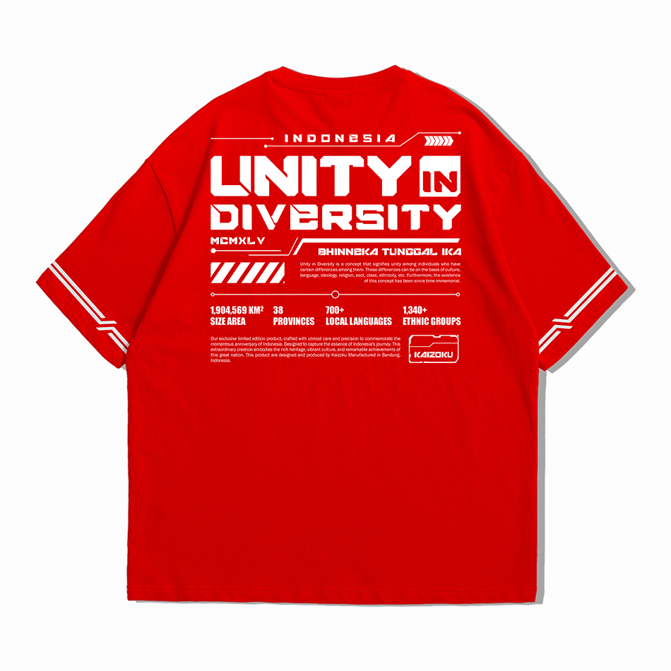 KAIZOKU Kaos Indonesia Oversized - Bhinneka Tunggal Ika Original Kaizoku (Premium) - RED