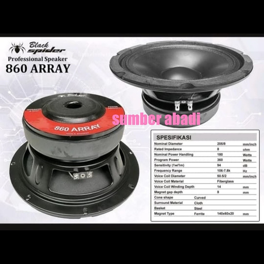SPEAKER COMPONENT BLACKSPIDER 860 ARRAY 8 INCH ARRAY 860 ORIGINAL