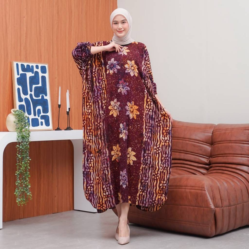 kaftan Batik Wanita Syari Nyaman, Modern Syari