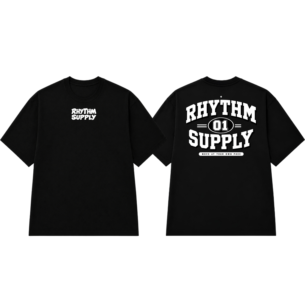 Rhythm Supply - Kaos Hitam RHYTHM SUPPLY Casual Pria Wanita - A2