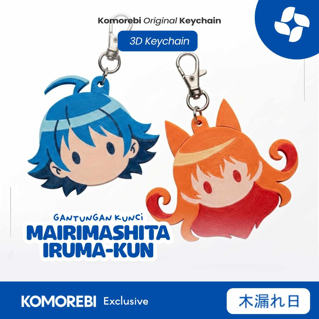 Gantungan Kunci Mairimashita Iruma-kun 3D Keychain Aksesoris Tas Kunci Varian Iruma Dan Ameri Komore