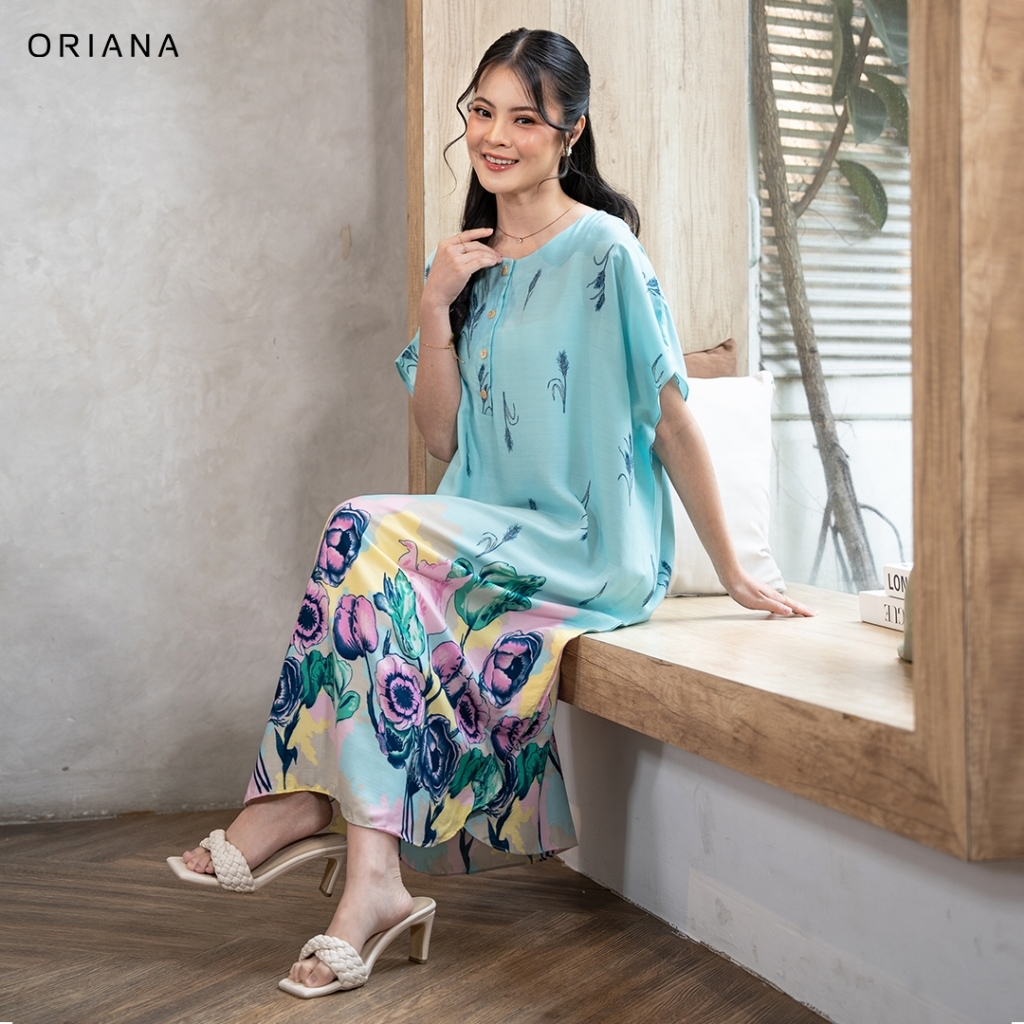 [BUY 2, FREE POUCH] ORIANA - Daster Kaftan KAVA Daster Busui Alamanda Series