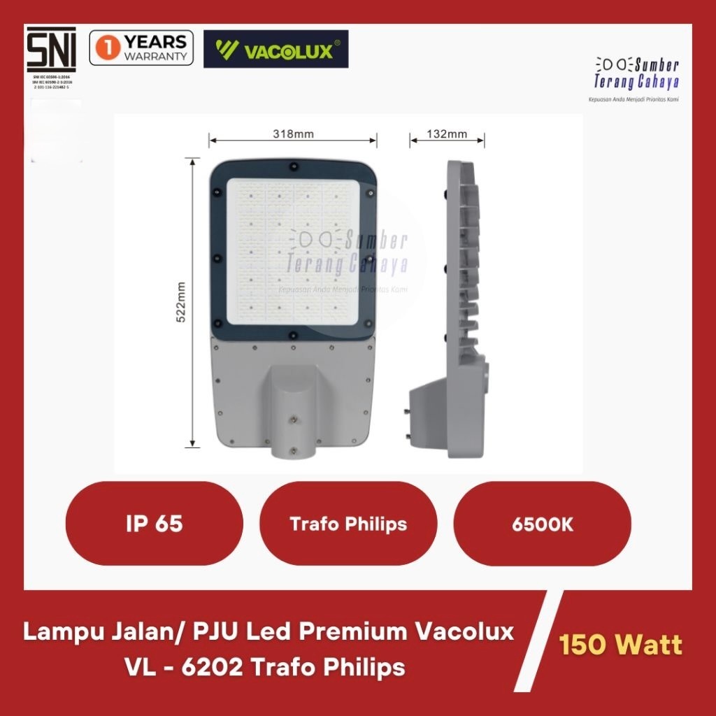 Lampu Jalan/ PJU Led Premium Vacolux VL - 6202 150 Watt