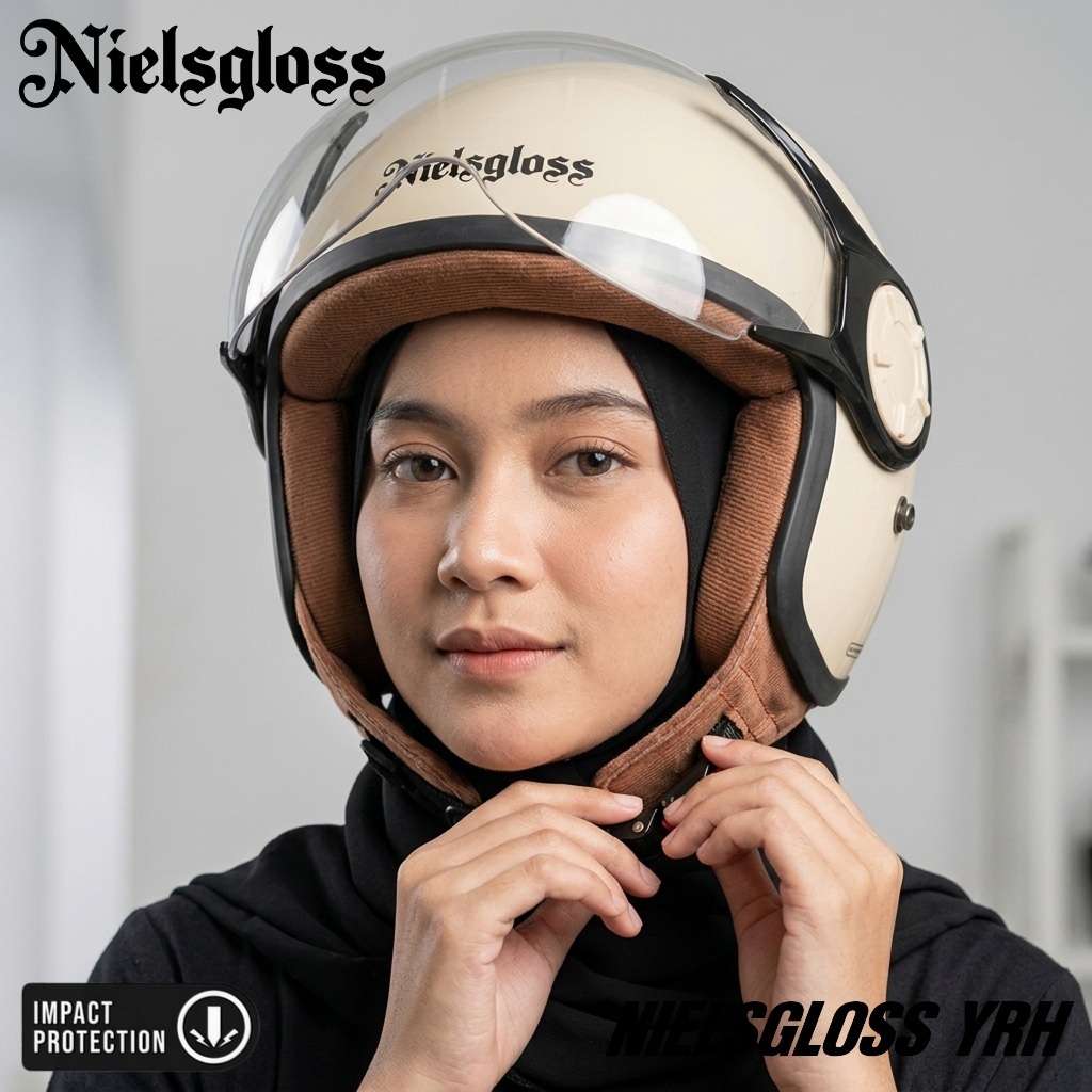 Helm Nielsgloss Hijab SNI Nyaman Wanita