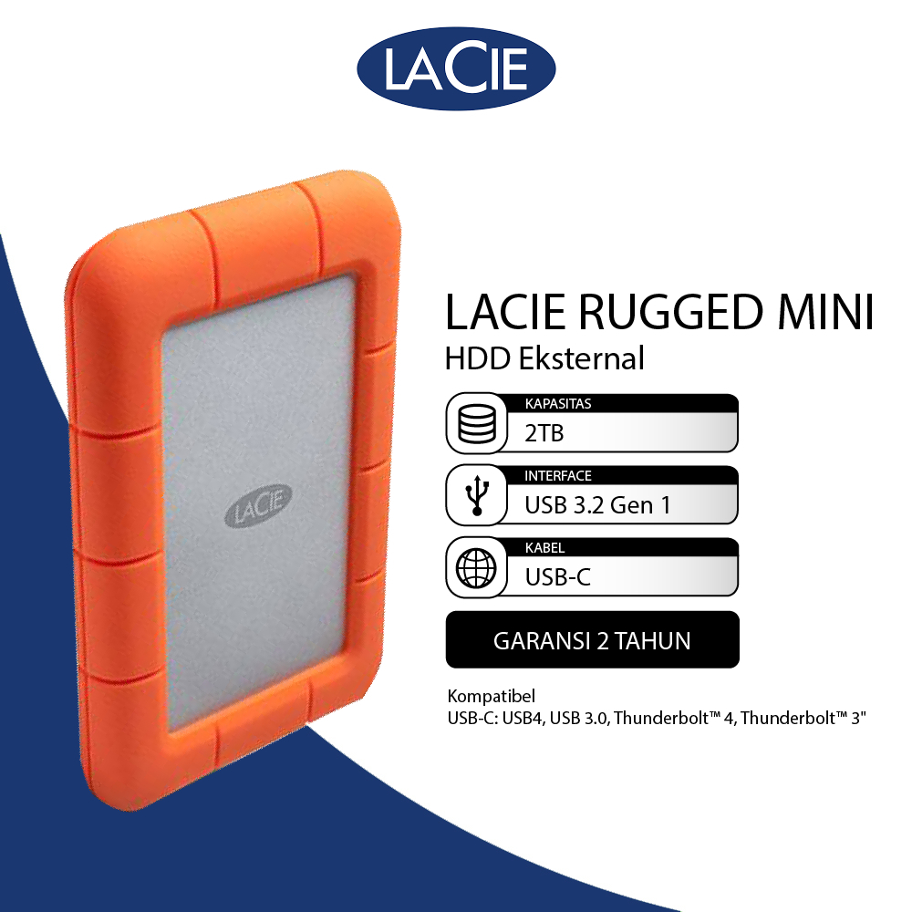 LaCie Rugged Mini Hardisk Eksternal 2TB USB3.0