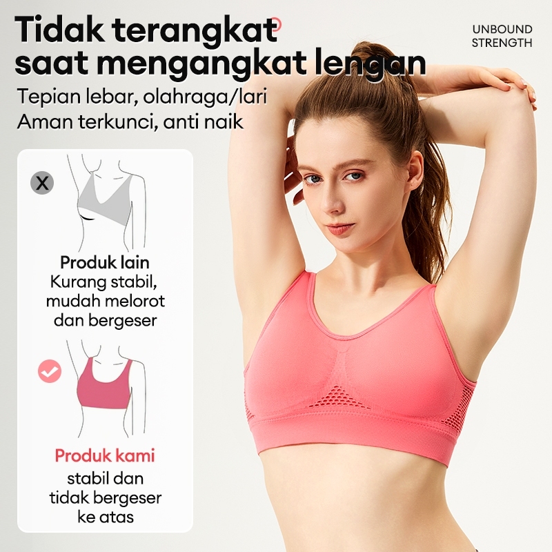 exclusive bra olahraga wanita jaring bernapas anti getaran untuk olahraga harian s6