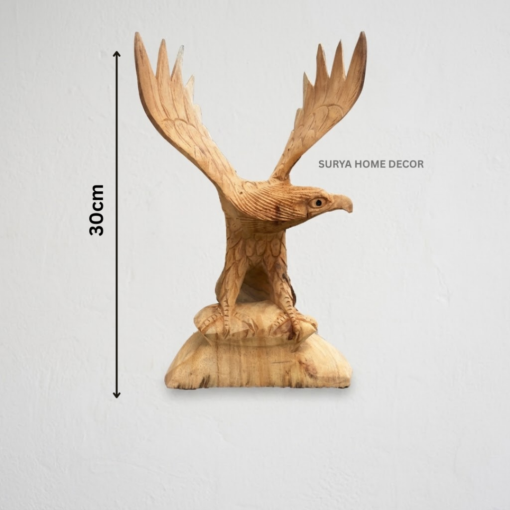 Patung Burung Elang 30 cm - Patung Elang Kayu - Patung Burung Garuda - Patung Burung Rajawali - Patu