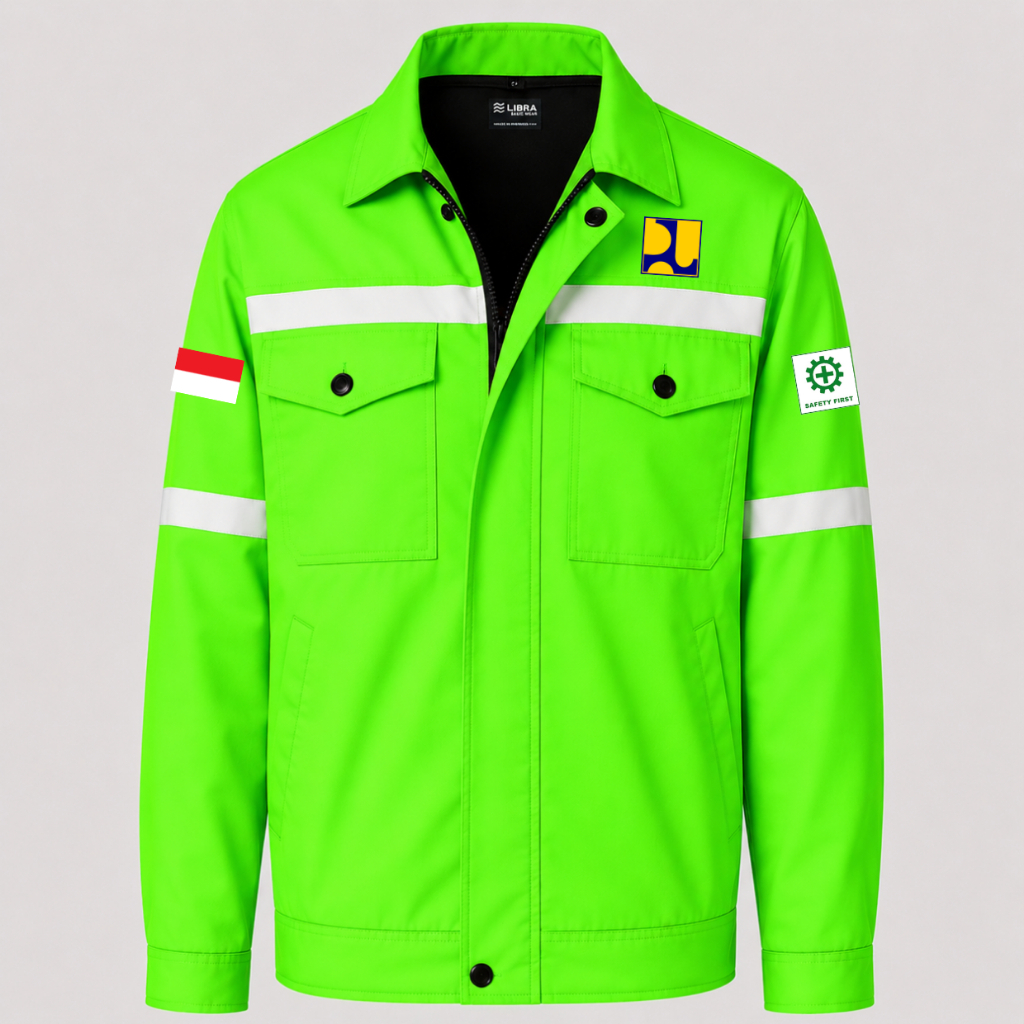 Terjamin  Baju Kemeja Seragam Wearpack Safety Dinas PUPR Pria Wanita Lengan Panjang Kerja Lapangan O