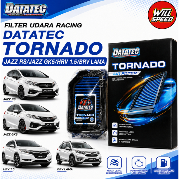 FILTER UDARA RACING DATATEC TORNADO JAZZ RS/GK5 BRV OLD HRV 1.5