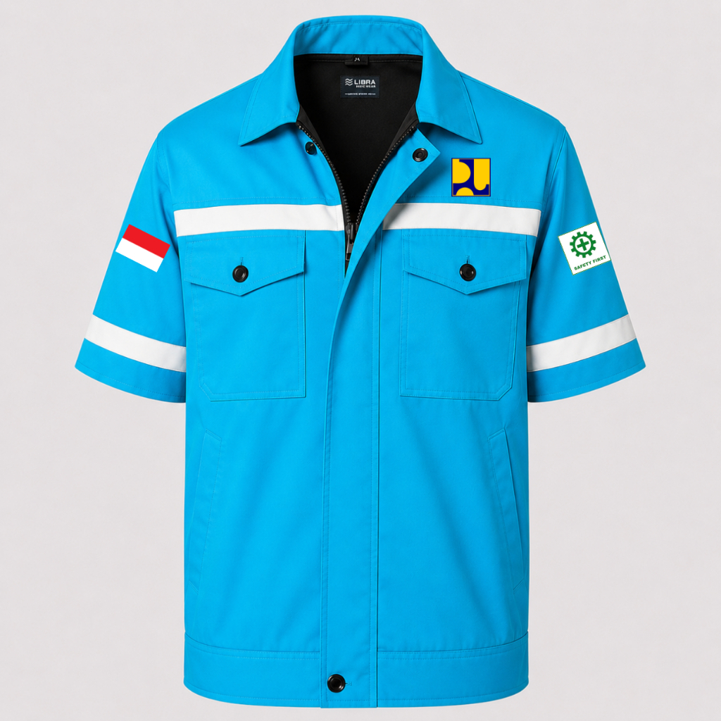 Premium  Baju Kemeja Seragam Wearpack Safety Dinas PUPR Pria Wanita Lengan Pendek Kerja Lapangan Out