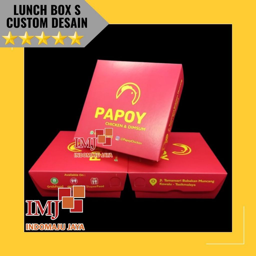 PAPER LUNCH BOX S CUSTOM DESAIN FULL COLOR PAPER LUNCH BOX S CUSTOM