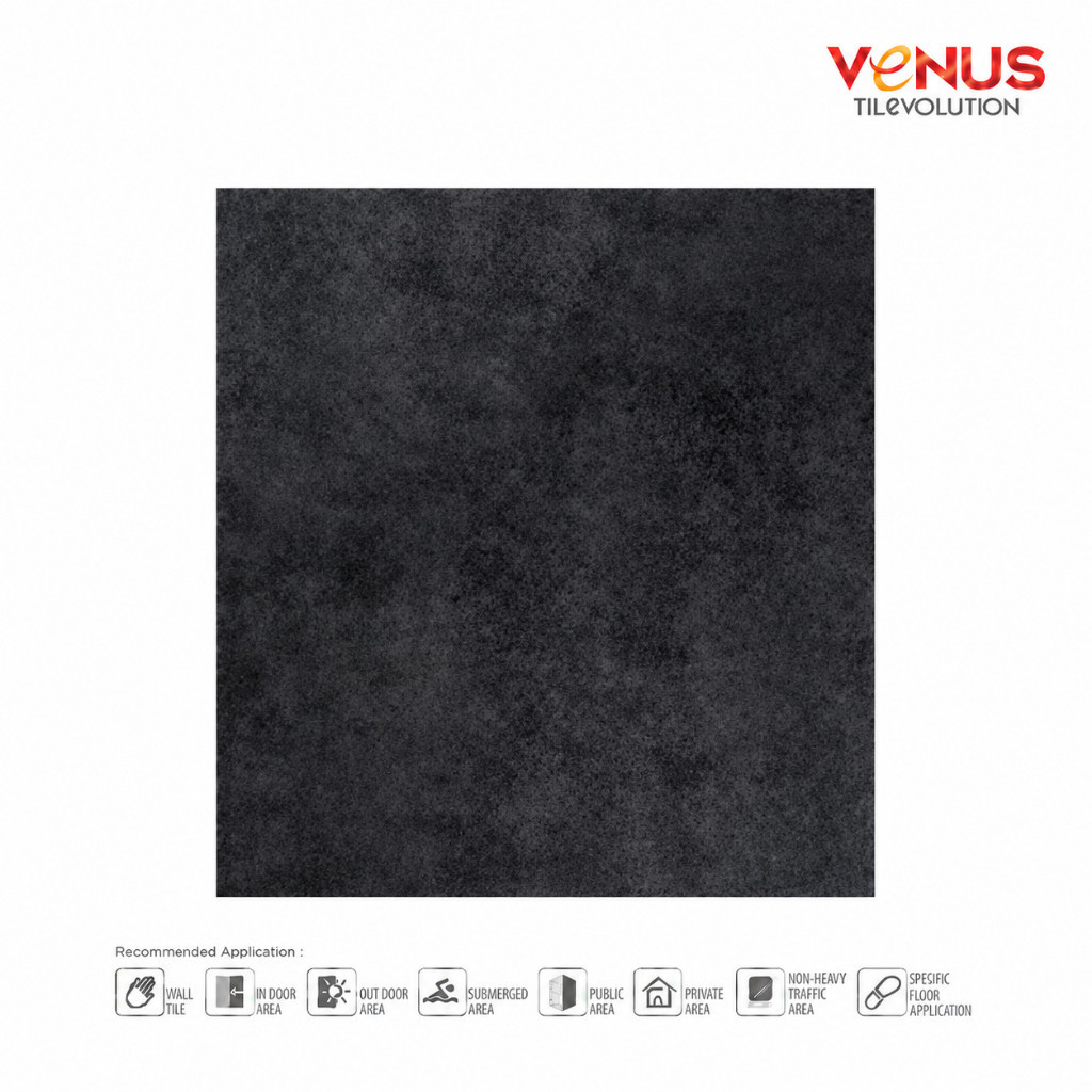 Venus Tiles Earth Stone Black - Keramik Motif Batu Alam Warna Hitam Natural Ubin Dinding & Lantai 60
