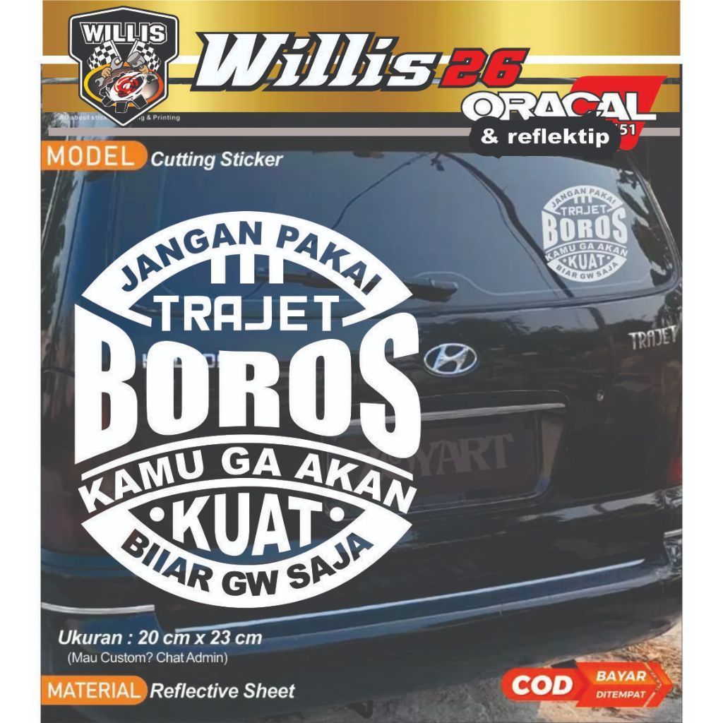Stiker jangan pake trajet boros, trajet boros