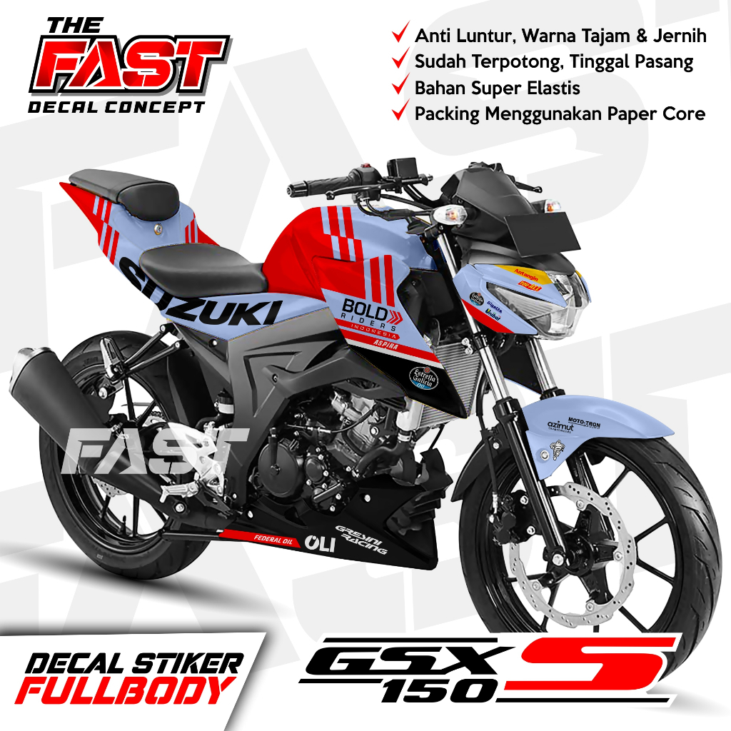 Body / Stiker Suzuki GSX S150 Full Body / DekDecal GSX-S 150 Fullal GSX S 150 / Striping GSX 150 S V