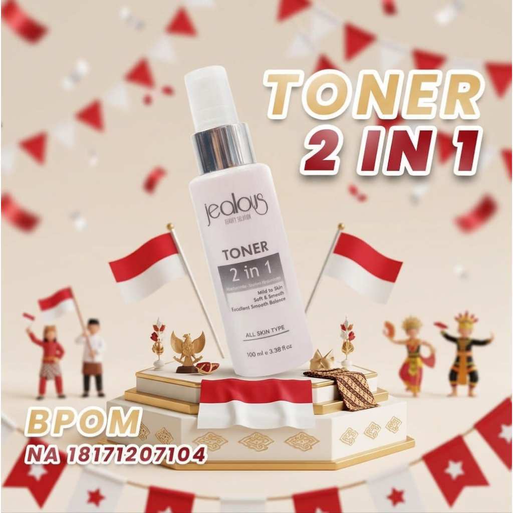 Jealous Toner 2 In 1 - Toner Pengecil pori-pori Melembabkan Wajah with niacinamide, sodium hyalurona