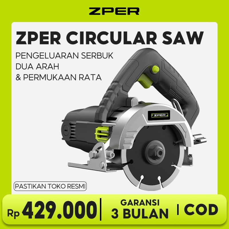 ZACK x ZPER Circular Saw Mesin Potong Kayu Gergaji Mesin Mesin Gergaji Pemotong 2000W Modern