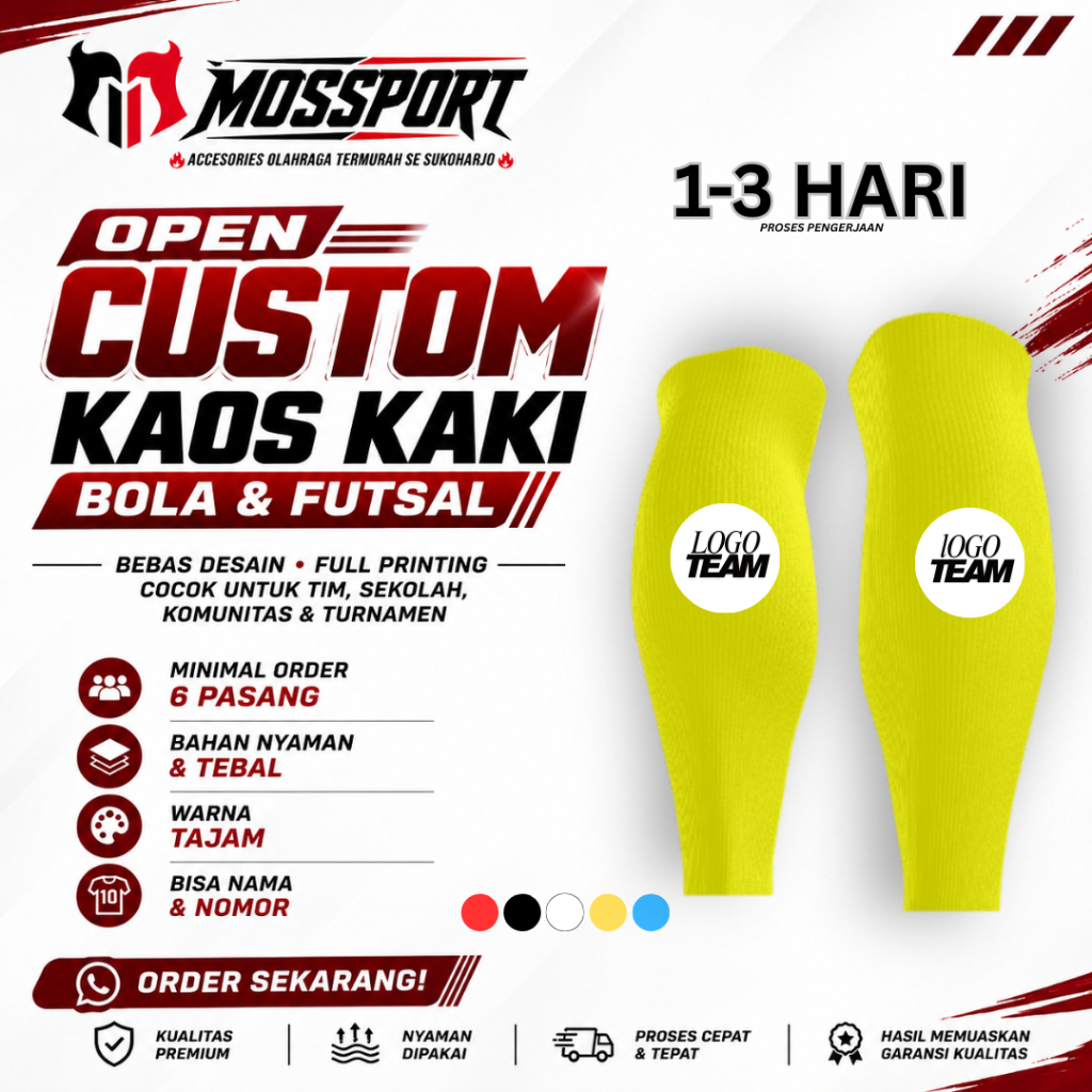 kaos Kaki Sambungan Custom untuk Sepak Bola Futsal