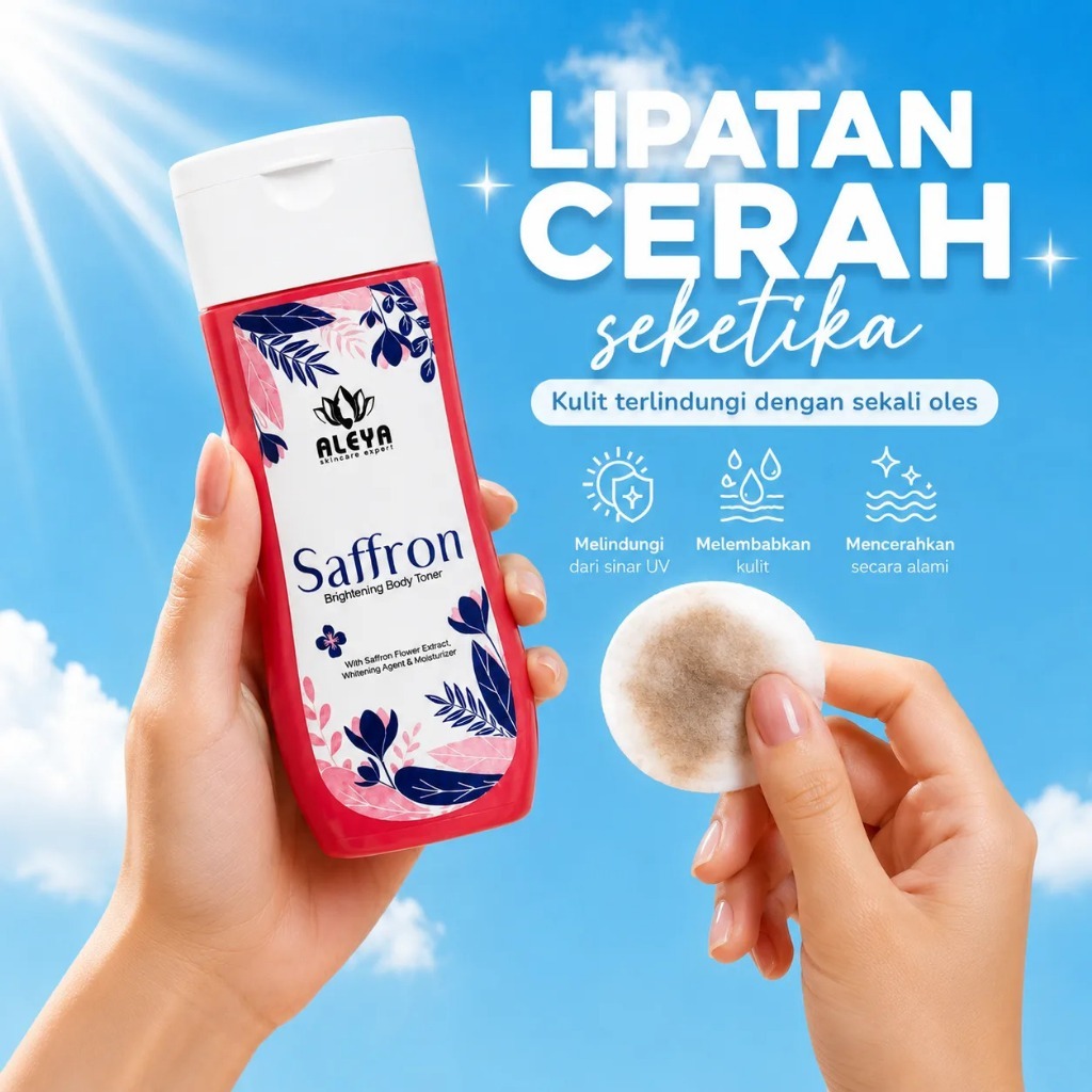 toner whitening tober badan saffron aleya toner pemutih