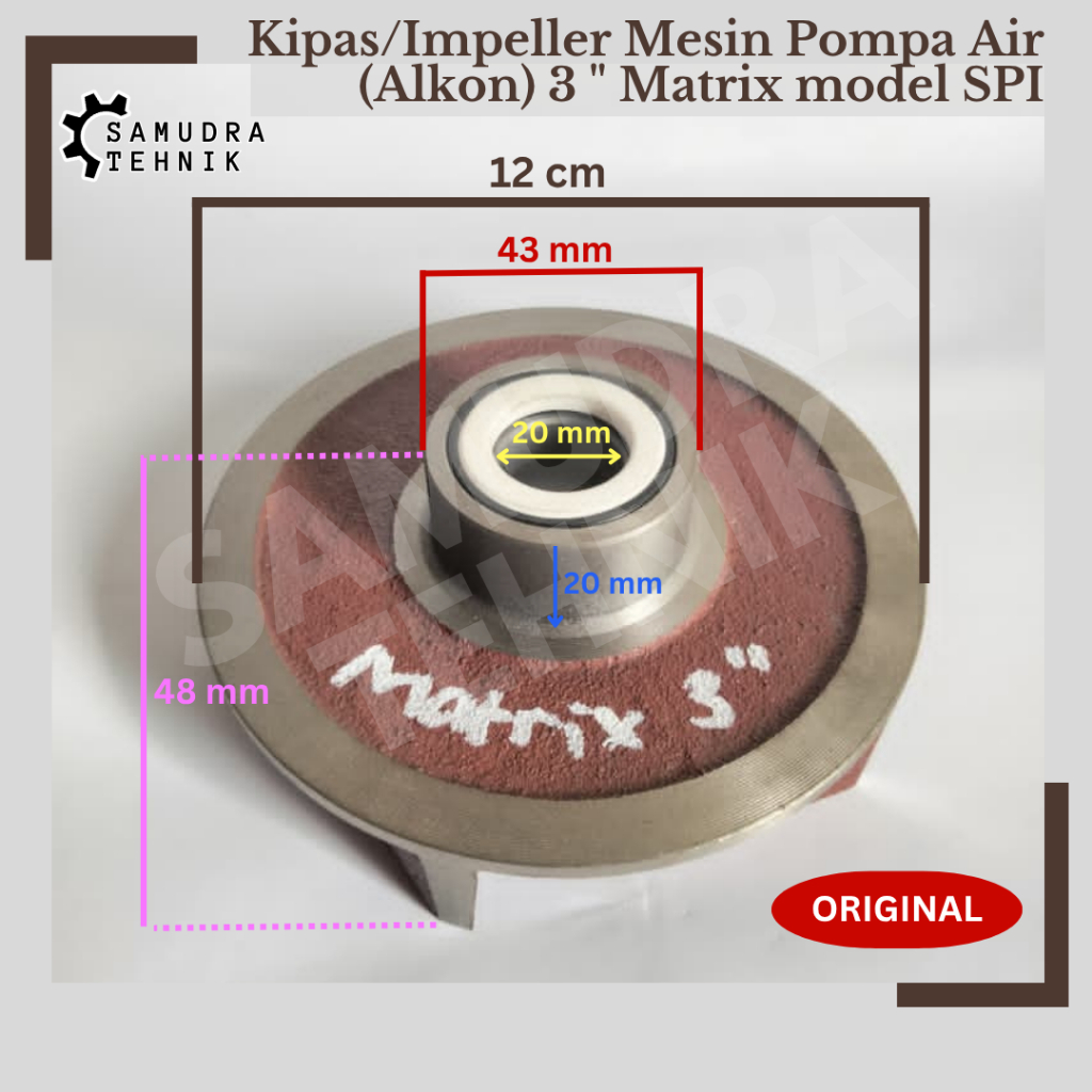 Kipas/Impeller Mesin Pompa Alkon 3Inch Matrix Model Spi 20mm