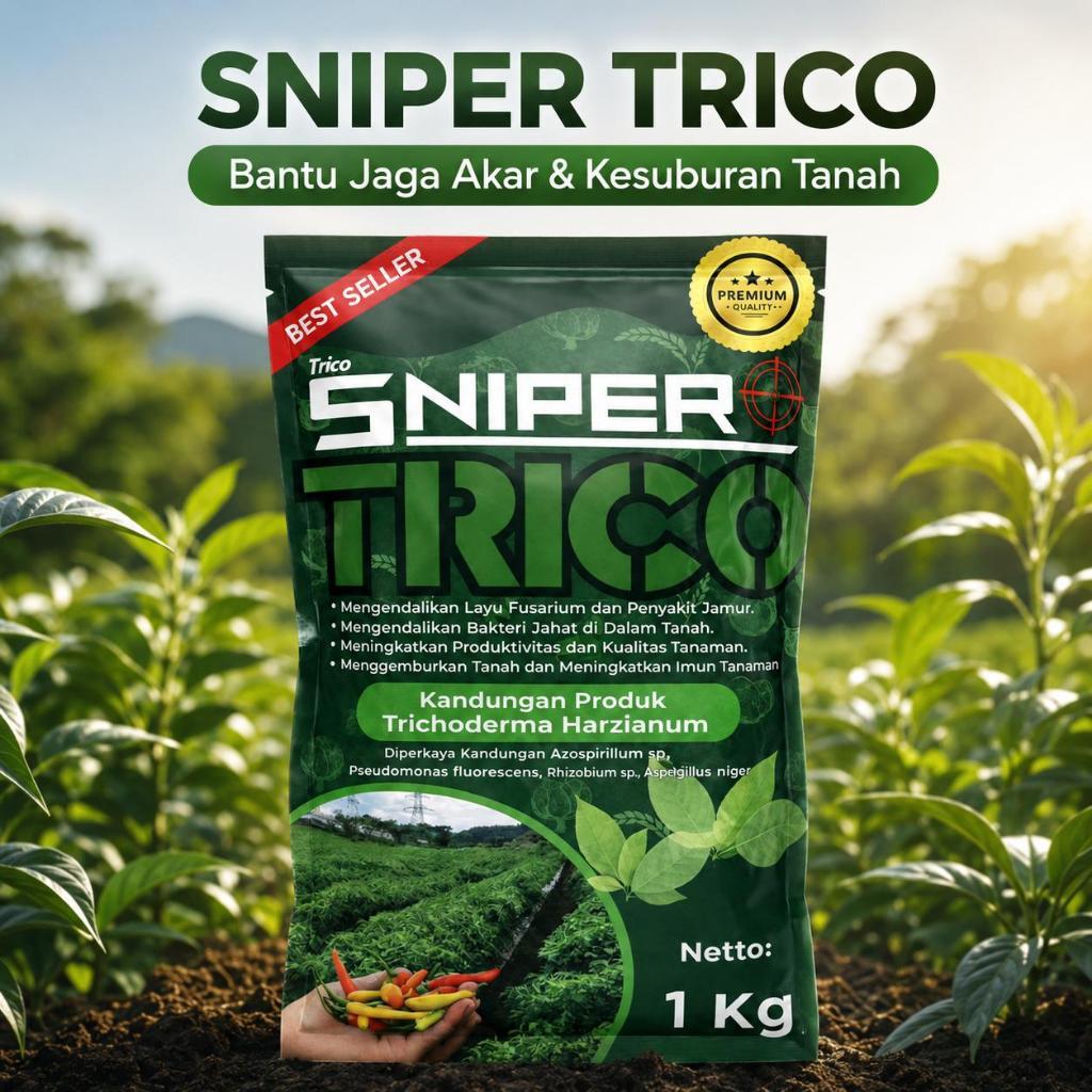 Trico Sniper 1KG Trichoderma Harzianum PGPR untuk Perawatan Akar Tanaman & Penyakit Jamur Fusarium