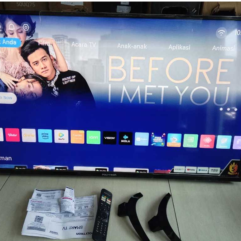 TV LED SMART POLYTRON 43 INC BISA YOUTUBE SIAP PAKAI TANPA STB MASIH ORI SEGEL (277J6)