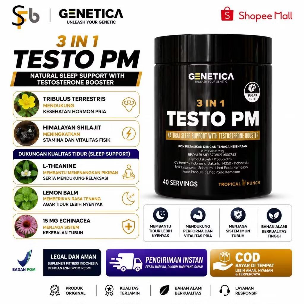 GENETICA Testo PM 40 Serving Testo Booster + Fat Burner