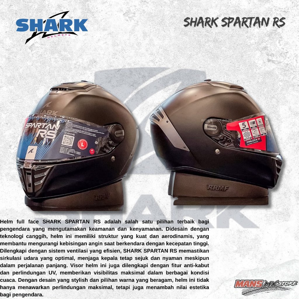 SHARK SPARTAN RS FULLFACE BLACK MATT ORIGINAL HELM SHARK