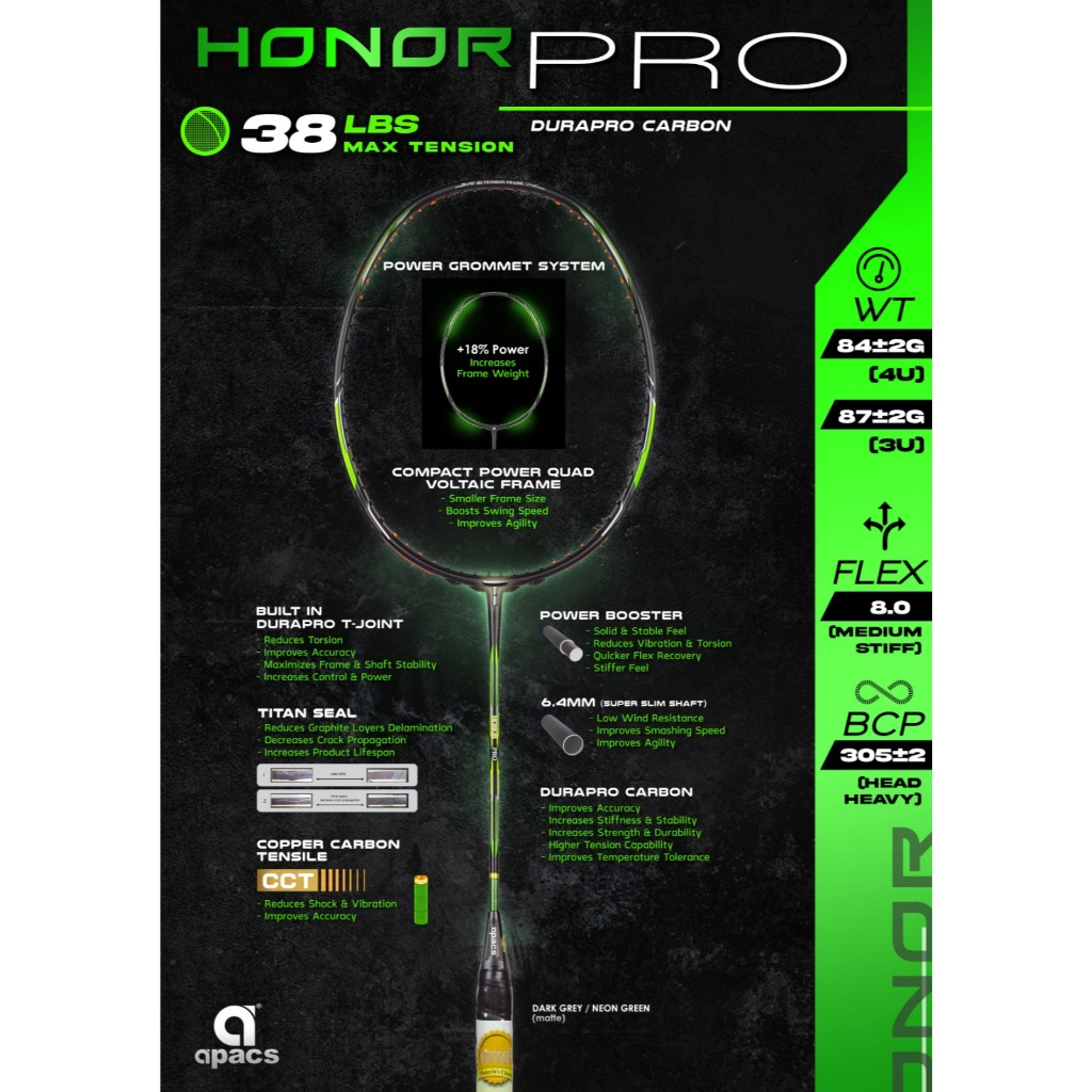 Raket Badminton Apacs Honor Pro 6.4