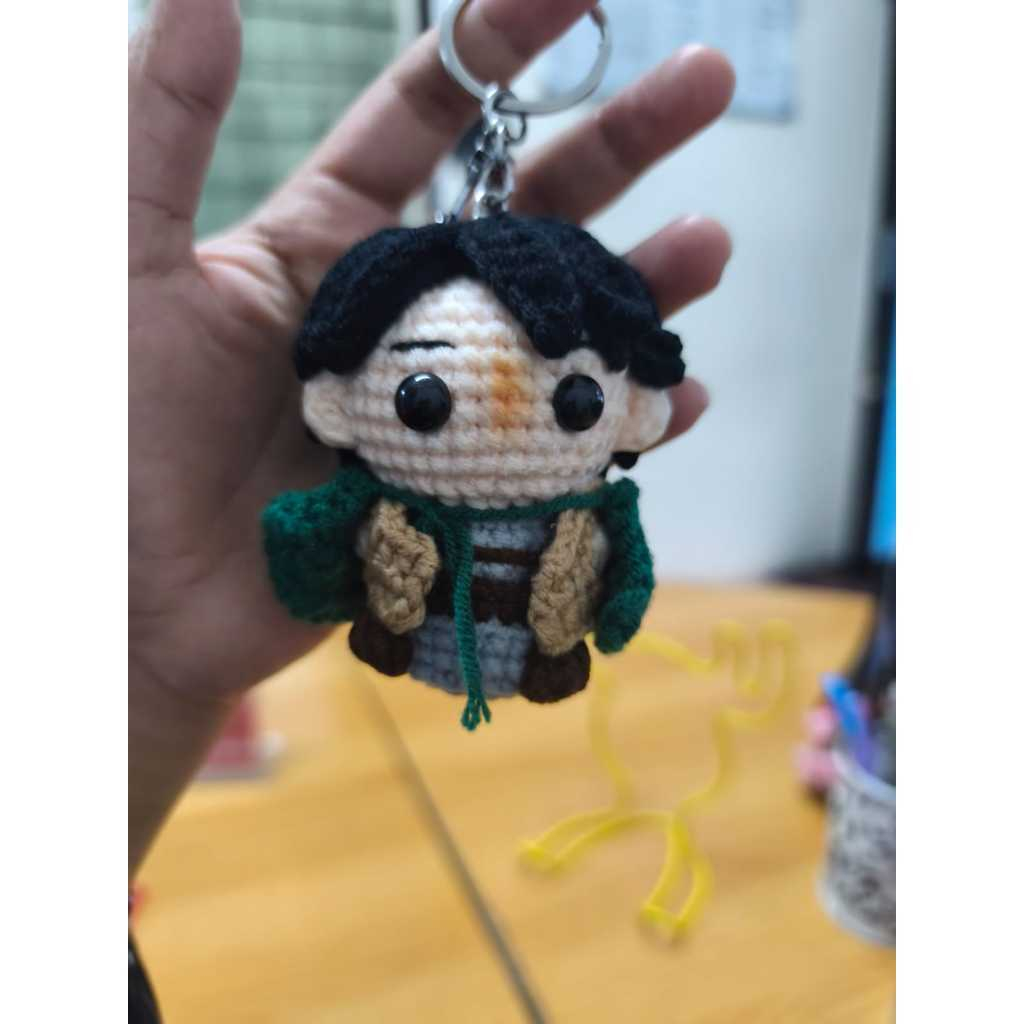 Keychain Rajut Levi Ackerman - Attack On Titan / Bagcharm Levi Ackerman Rajut