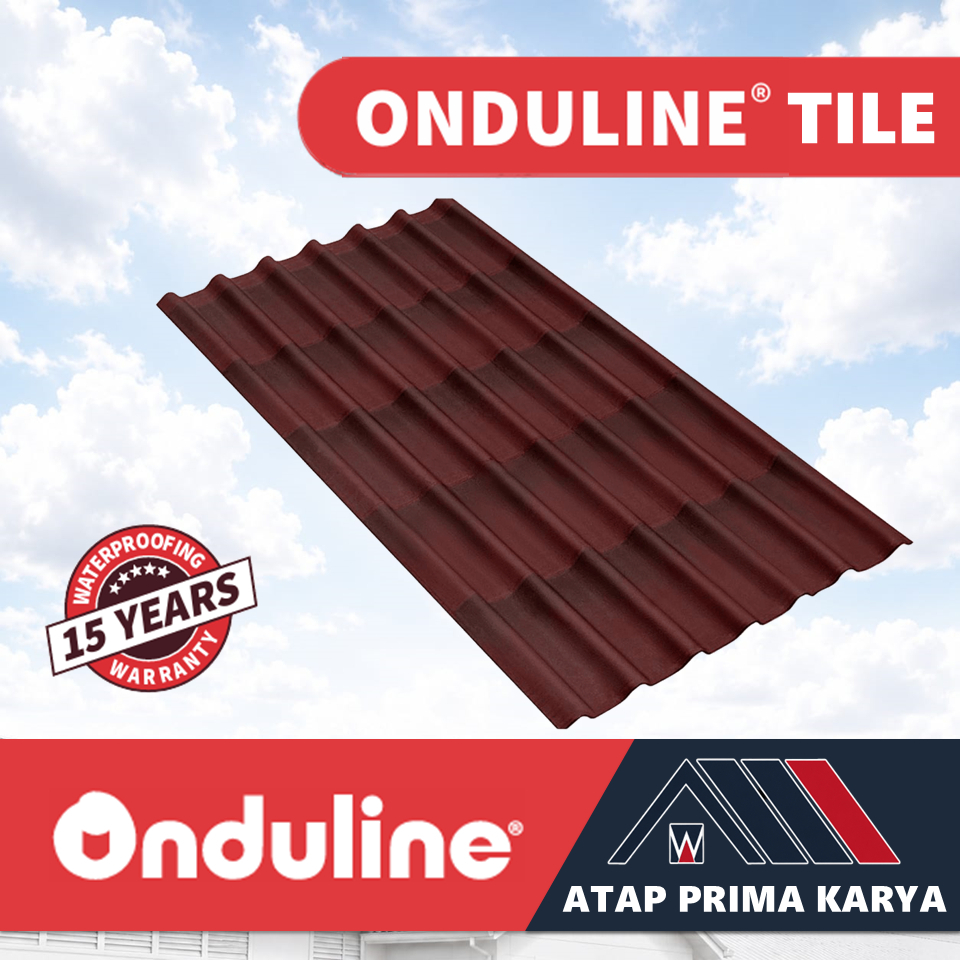Onduline Tile Dual Red 3D Atap Bitumen Aspal