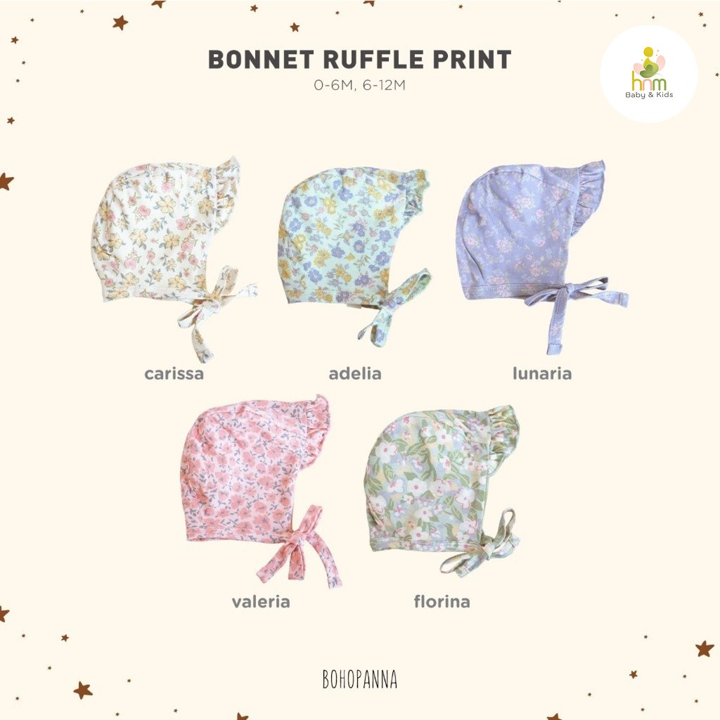 Bohopanna Bonnet Ruffle Print
