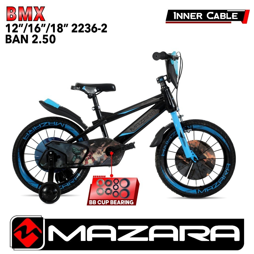 Sepeda laki laki Bmx 16 Inch Mazara 2236-2 Ban 2.50 by mazara terbaru