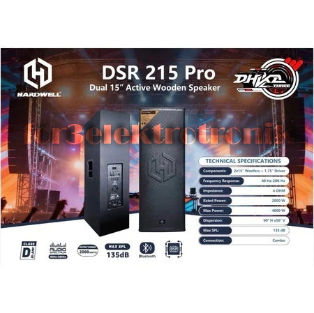 SPEAKER AKTIF SR MONITOR HARDWELL DSR 215 PRO / Speaker Aktif Monitor Hardwell Dsr 215 Pro Original 