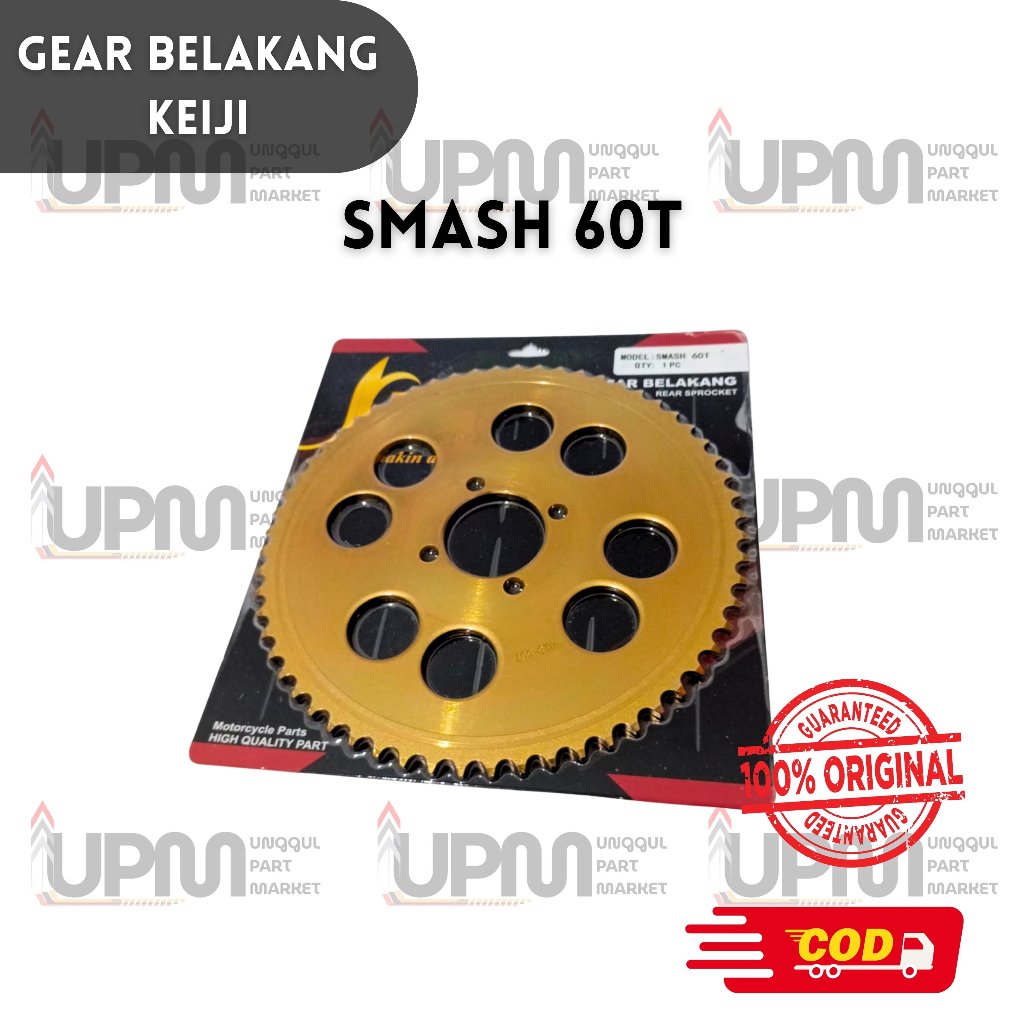 GEAR BELAKANG SMASH 60T GIR SPROCKET KEIJI GOLD
