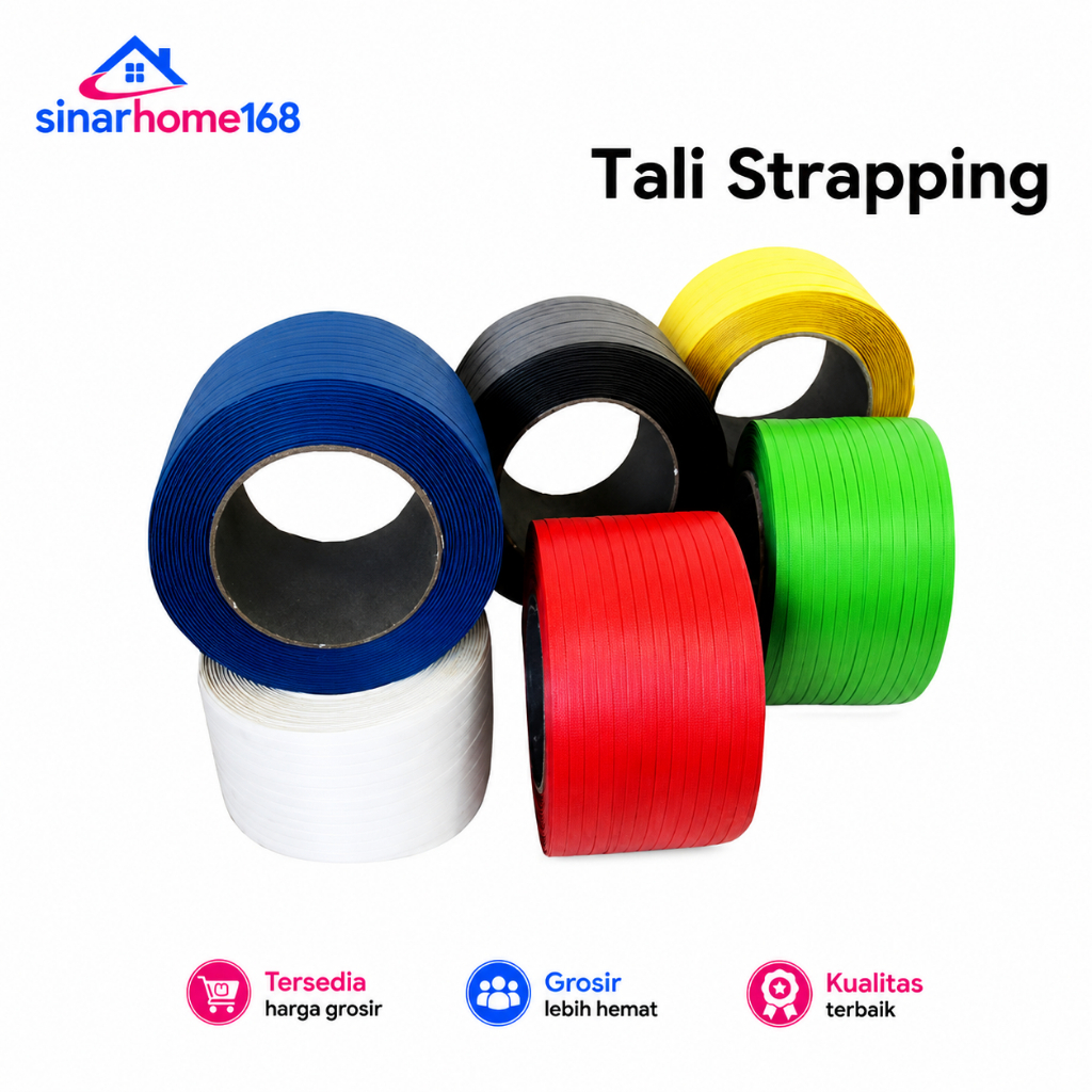 Tali Strapping 12mm Straping Ikat Tali Strapping Band Tali Packing 1 Gulung 7Kg Bahan Tebal