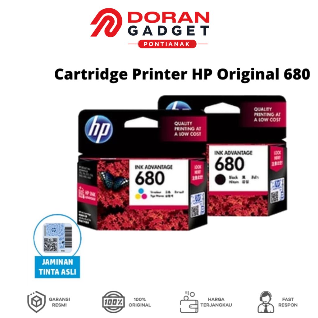 Tinta Printer HP Original 680  DeskJet 2135 2677 5276