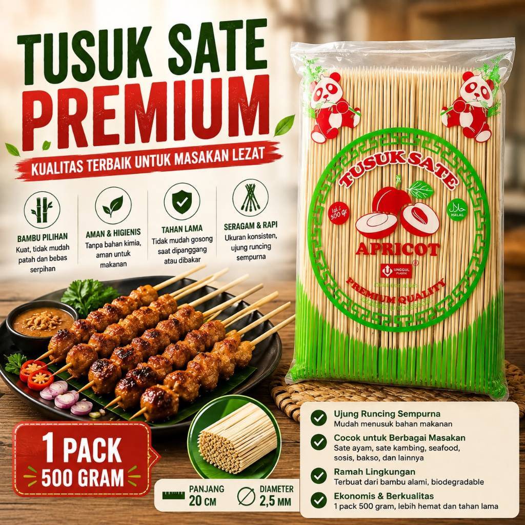 Tusuk Sate Bambu Premium 500 gram