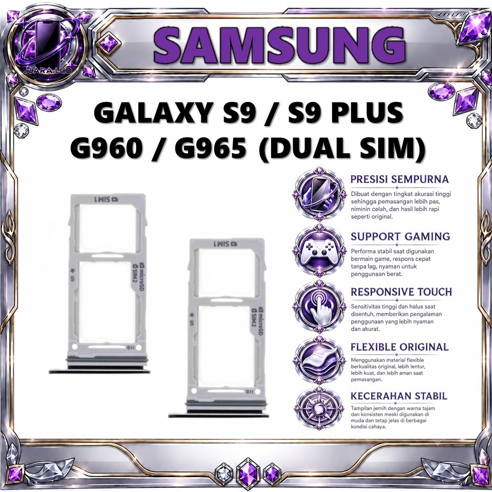 SIM CARD / SIM SLOT SAMSUNG GALAXY S9 / S9 PLUS G960 / G965 (DUAL SIM) ORIGINAL PABRIK