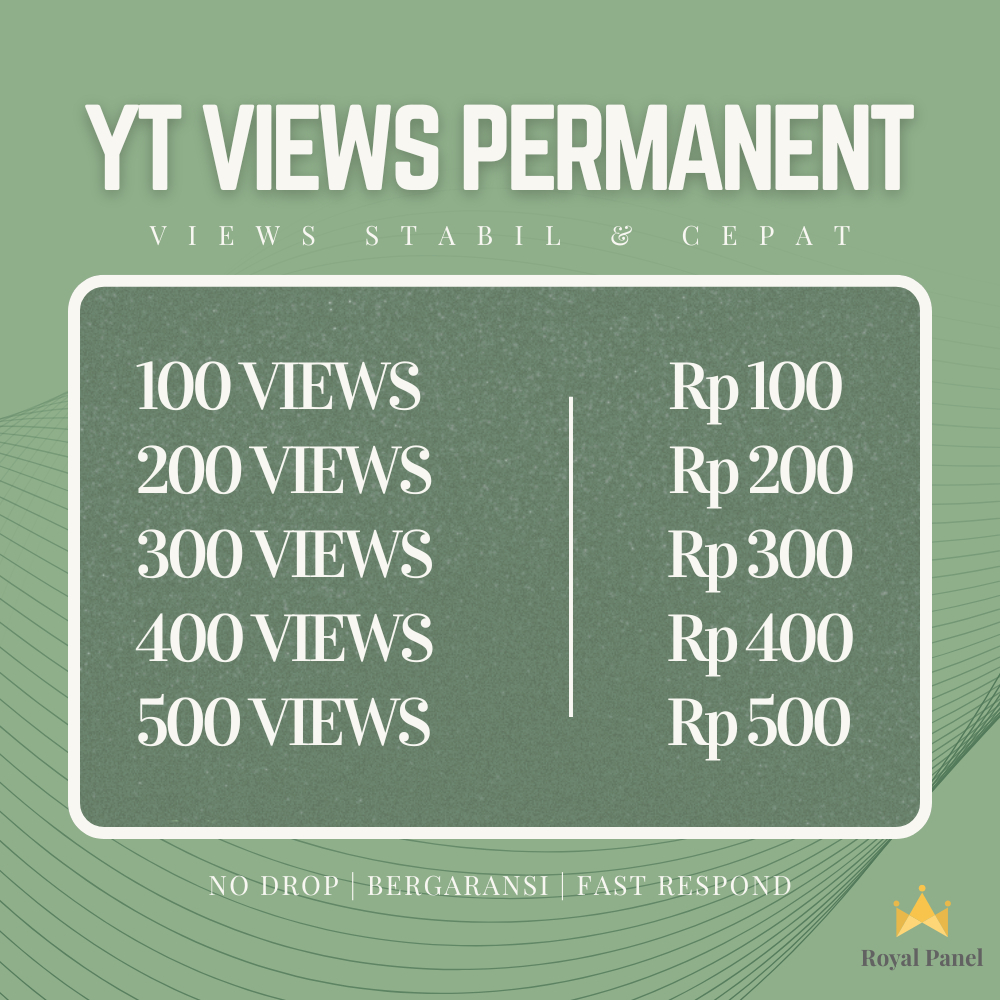 VIEW YOUTUBE PERMANEN MONETISASI - VIEWERS TERMURAH BERGARANSI