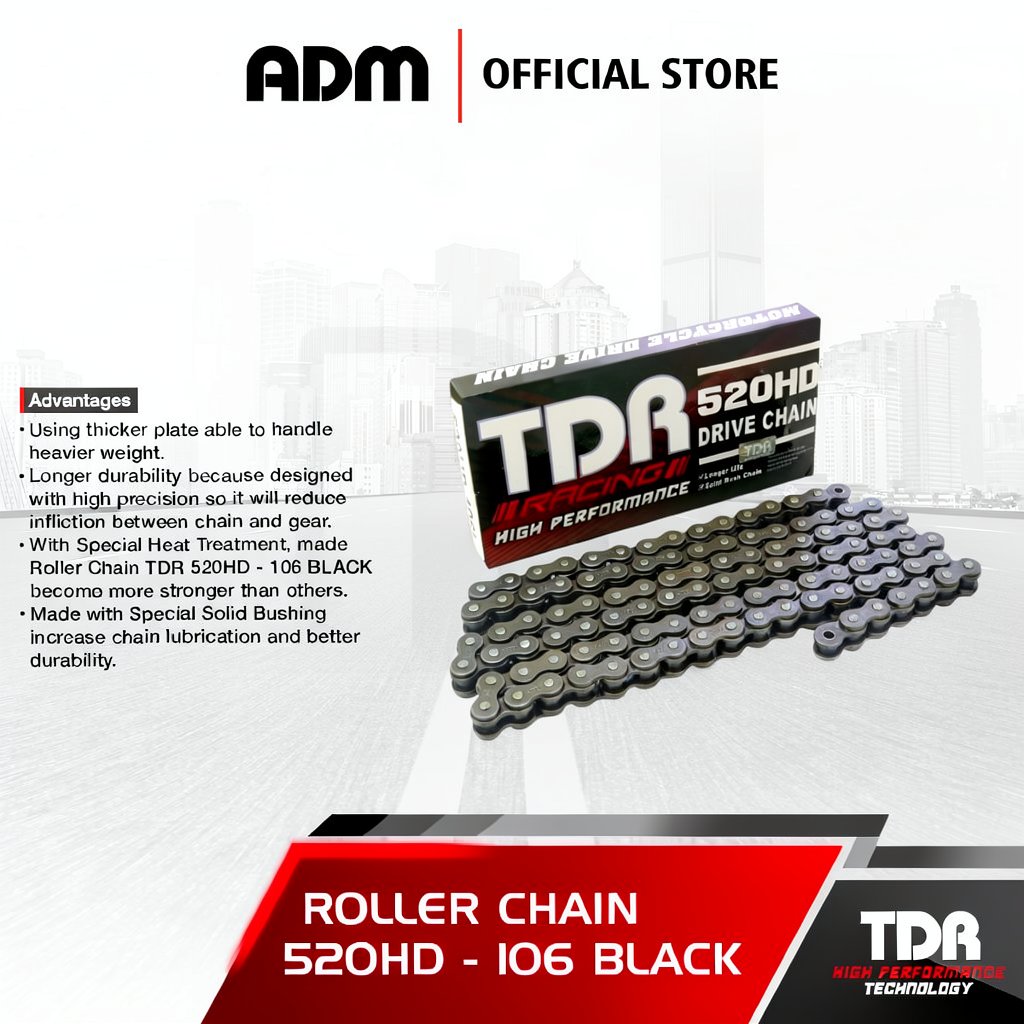Rantai Motor TDR 520HD - 106 BLACK