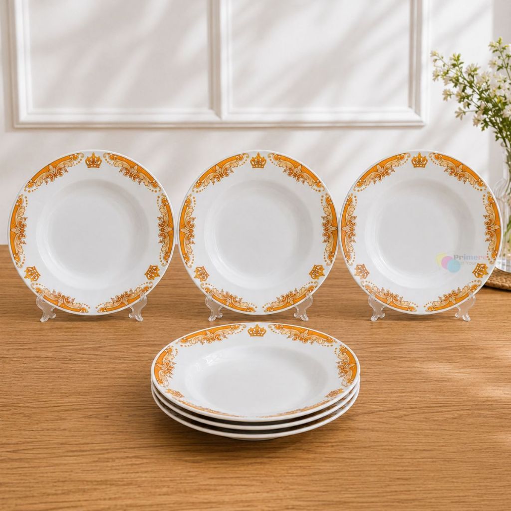 Piring Makan Keramik Lusinan 12 pcs Murah / Piring Keramik 1/2 Lusin Ukuran 9 Inch